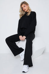 Crew Neck Fleecback Sweater