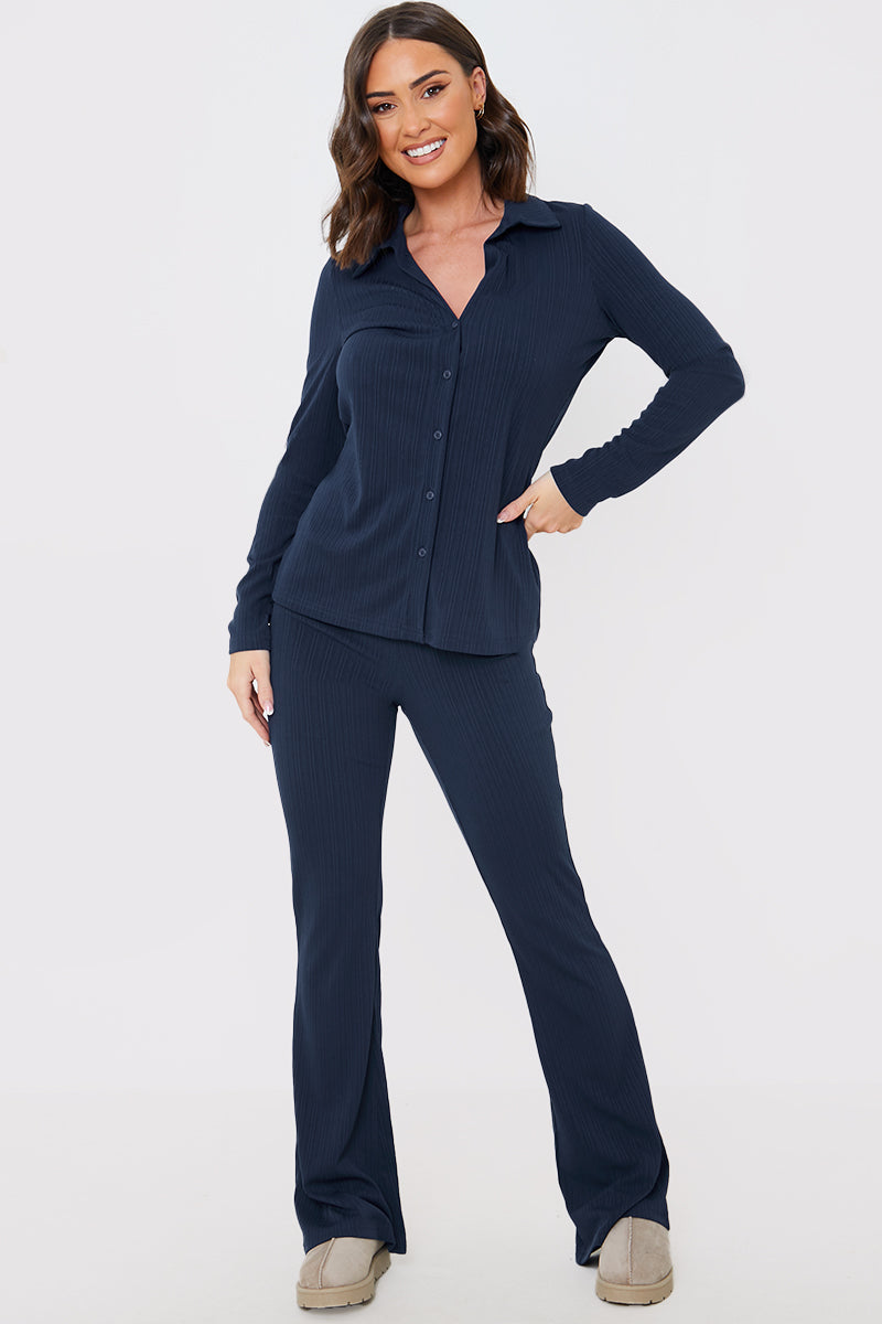 Flared Ribbed Co Ord Trouser