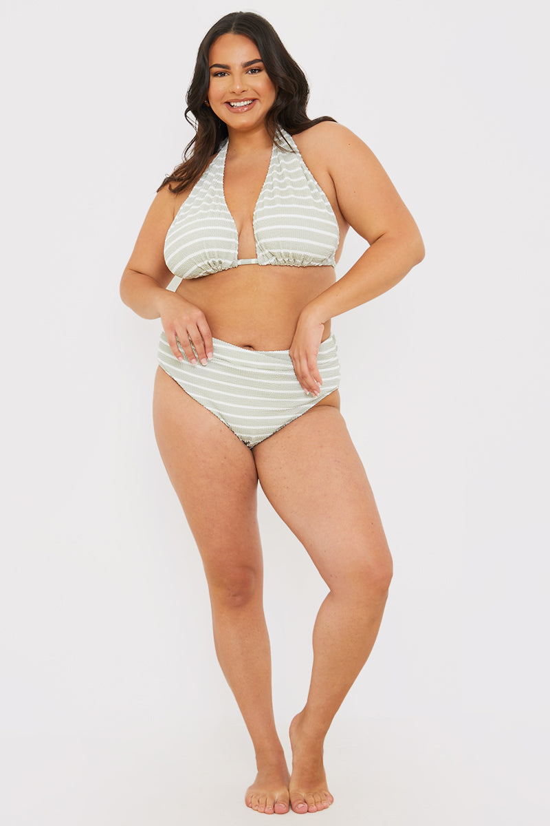 Control Stripe Boomerang Bikini Bottoms