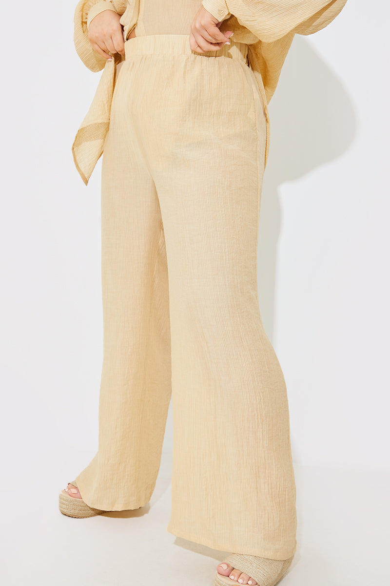 Crinkle Wide Leg Trousers