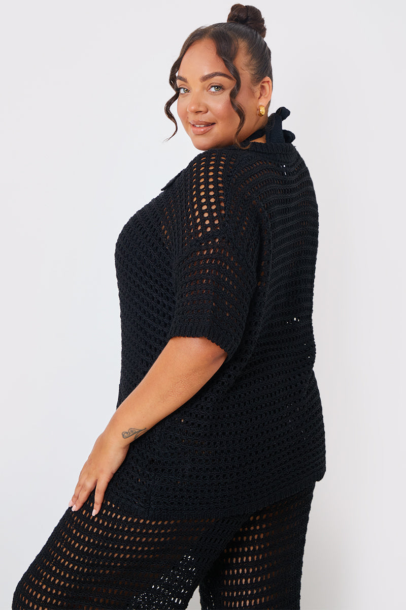 Crochet Button Down Co-Ord Shirt