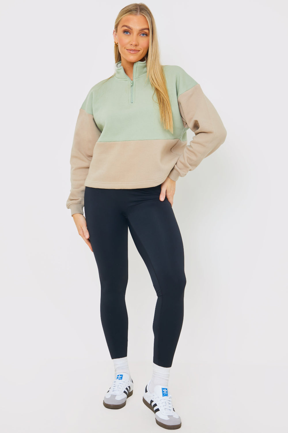 Colourblock Half Zip Sweatshirt