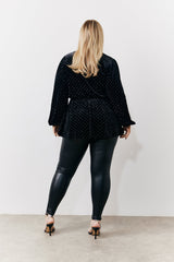 Black Studded Velvet Blouse