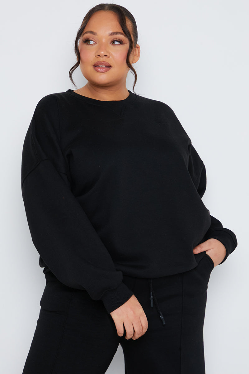 Crew Neck Fleecback Sweater