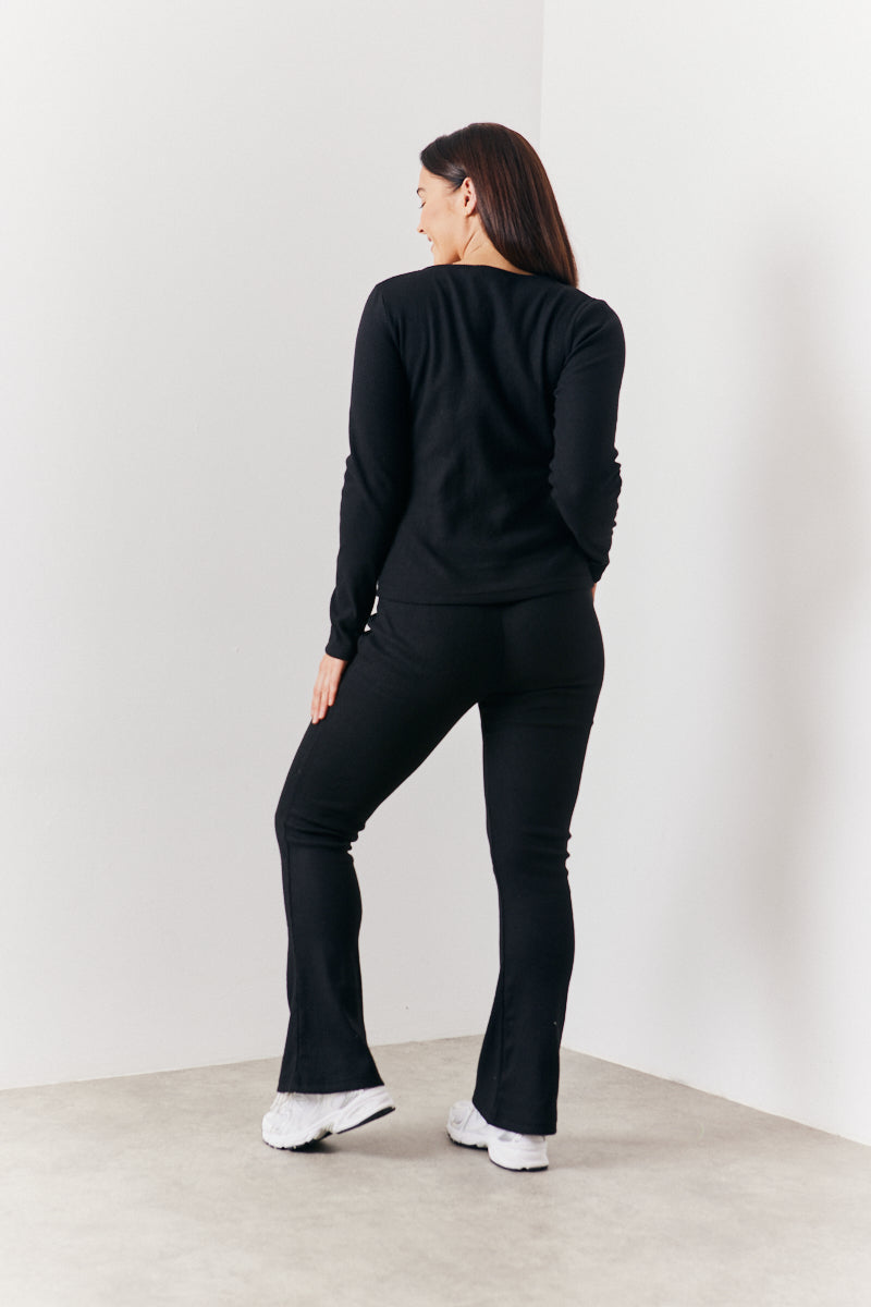 Brushed Rib Asymmetric Co-Ord Top