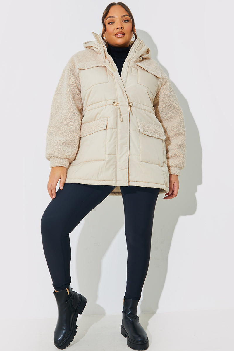 Detachable Hood Borg Puffer Coat