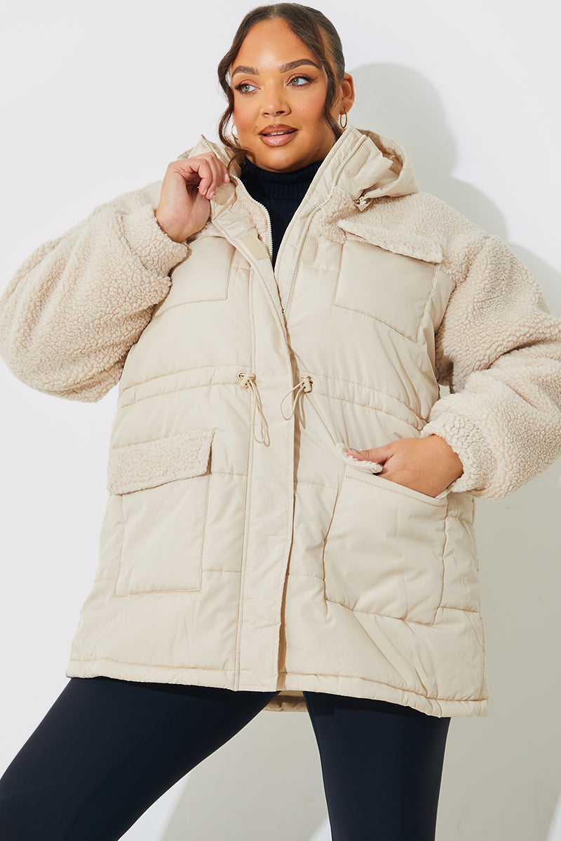 Detachable Hood Borg Puffer Coat