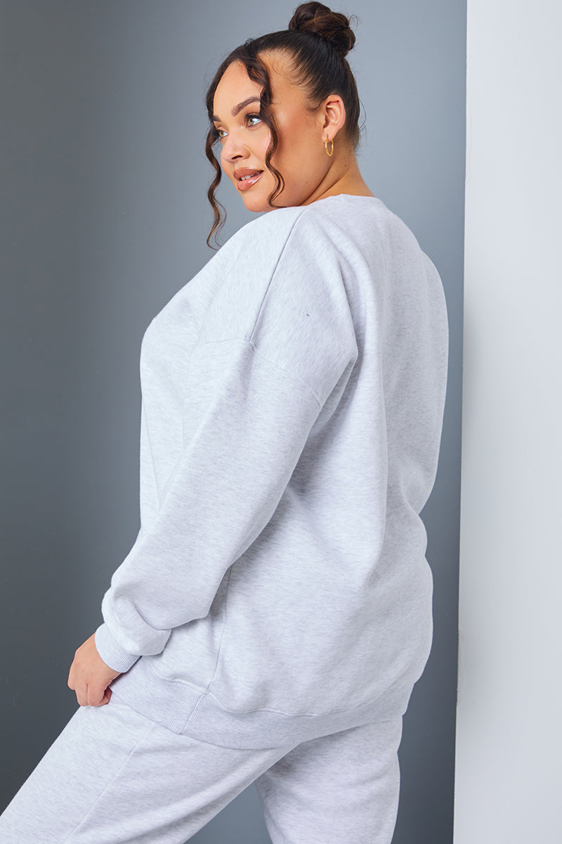 Athletic Club' Slogan Oversized Sweater