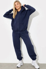 Embroidered Zip Up Jersey Jacket